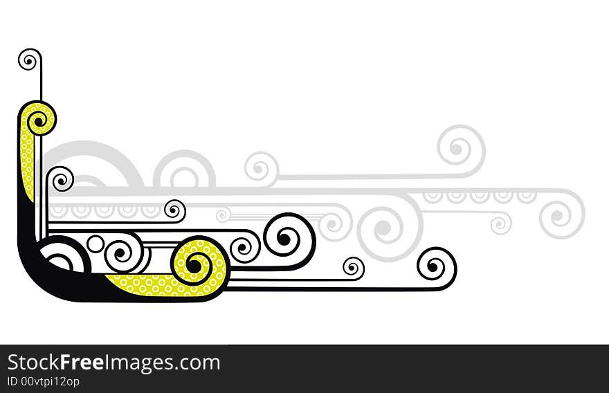 Abstract vector tentacle on white background. Abstract vector tentacle on white background