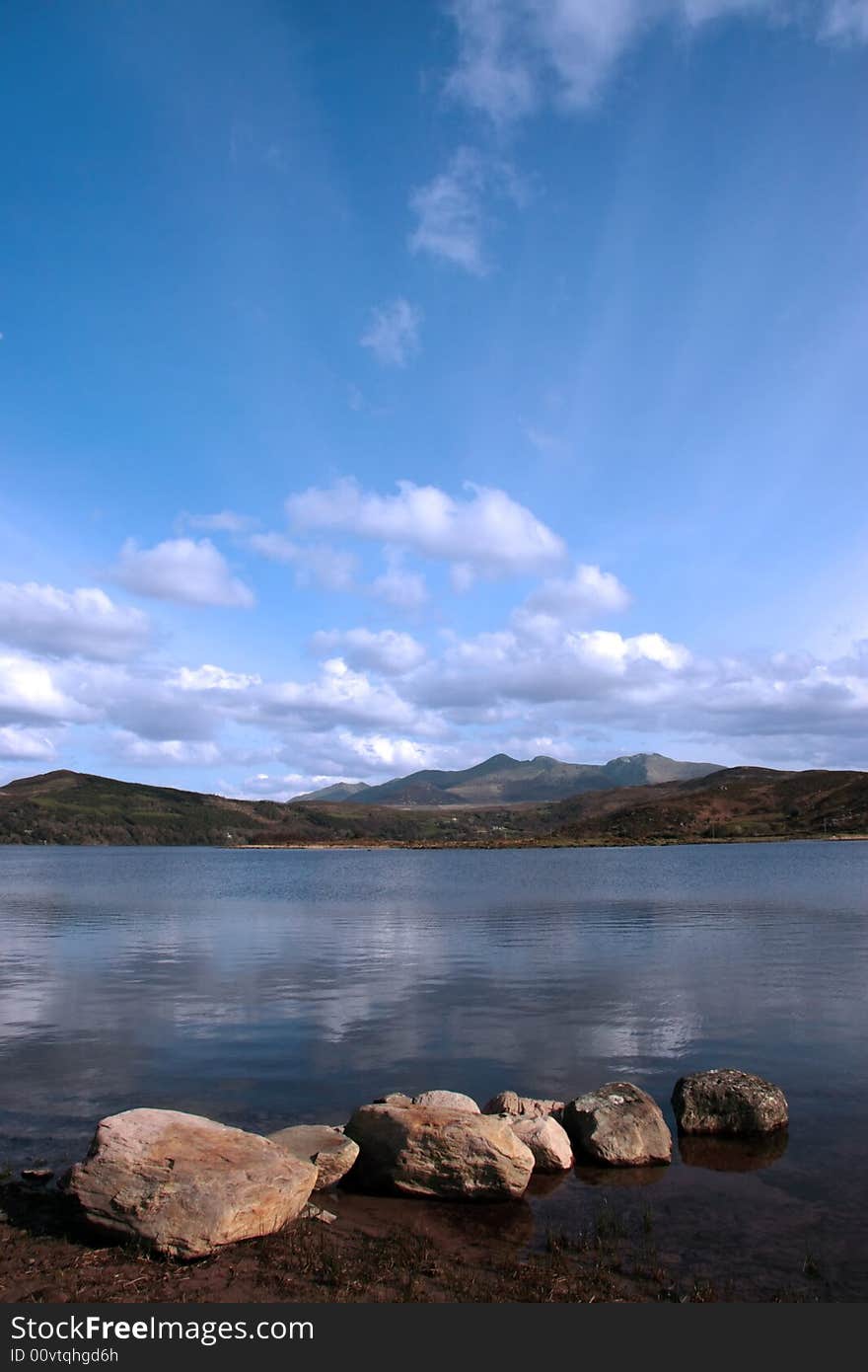 A view fom the shore of carragh lake in county kerry in ireland. A view fom the shore of carragh lake in county kerry in ireland