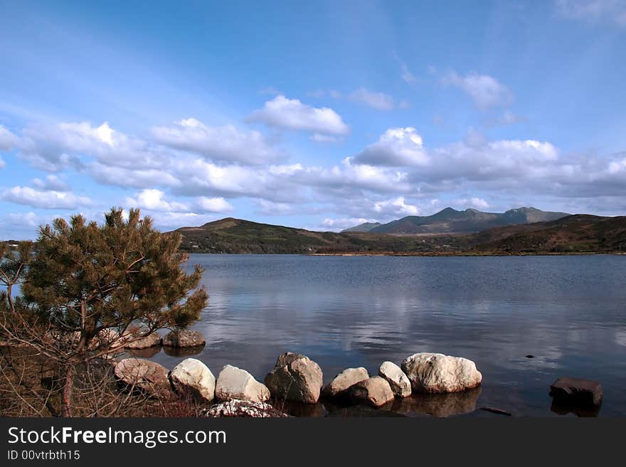 A view fom the shore of carragh lake in county kerry in ireland. A view fom the shore of carragh lake in county kerry in ireland