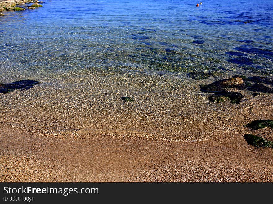 Blue sea wather nuances . Seascape of blue mediterranean sea, Island of Sicily, Italy