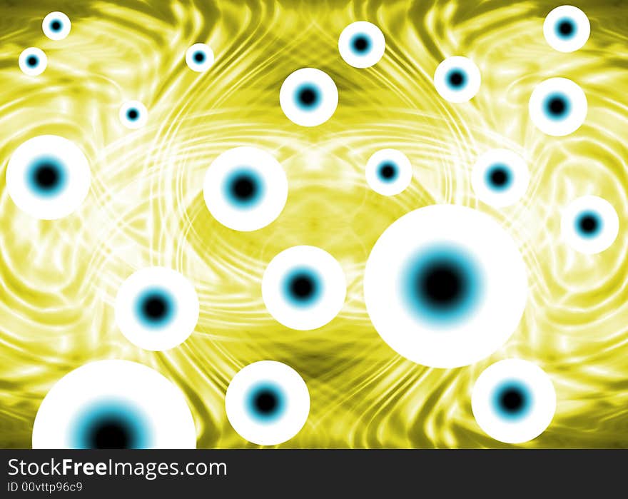 Blue Eyeballs are Featured in a Surreal Abstract Illustration. Blue Eyeballs are Featured in a Surreal Abstract Illustration.