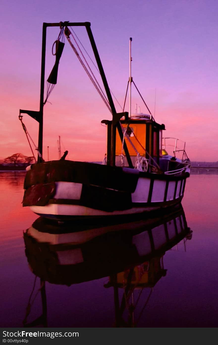 Boat On Dell Quay Harbour Waters