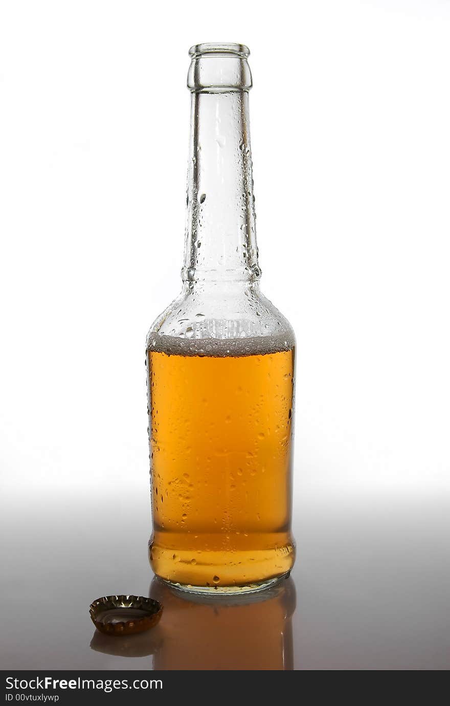 Beer bottle on clean background