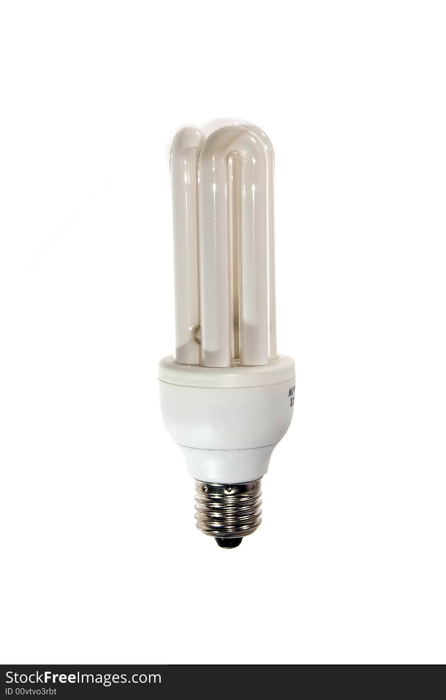 Isolated compact florescent light bulb.