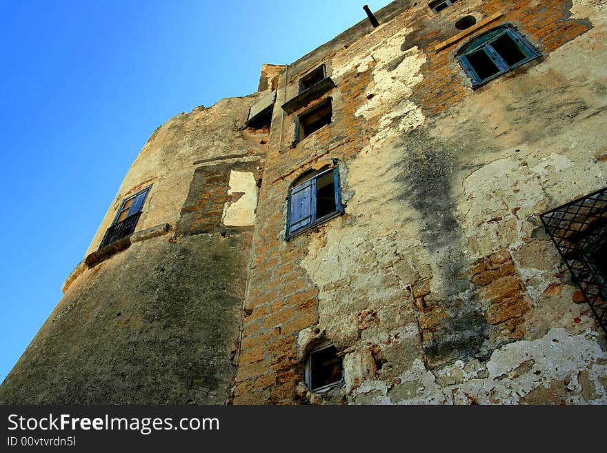 Ancient Castle Wall, Island Of Sicily