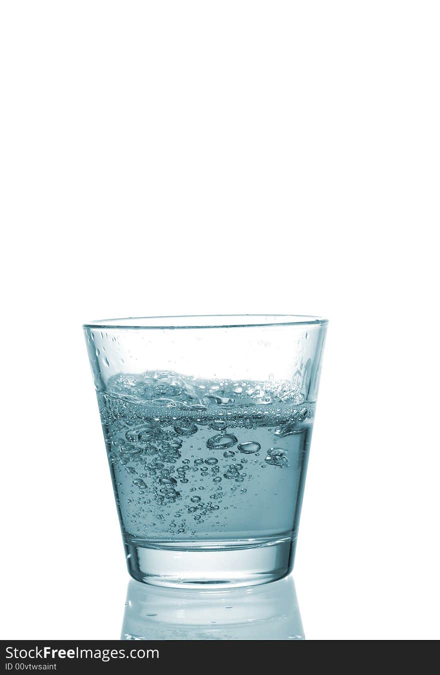 Drink splash at the top of a glass