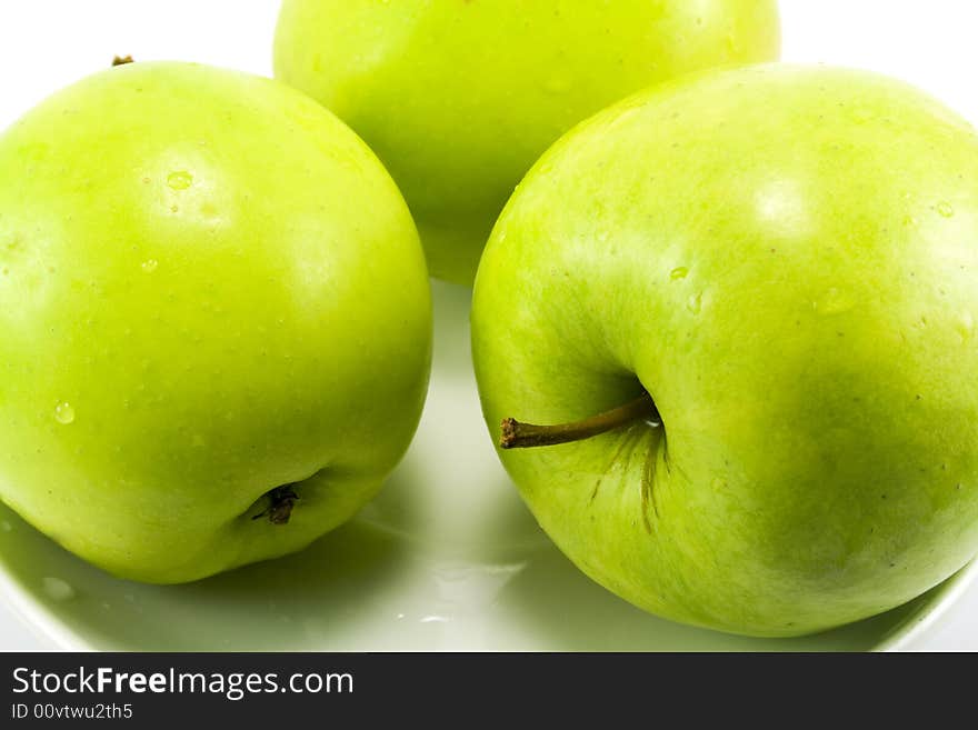 Three Green Apples