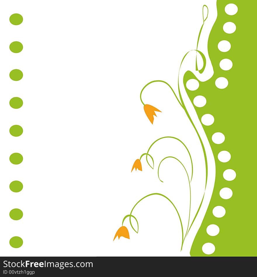 Floral blank with green and white spots. Floral blank with green and white spots