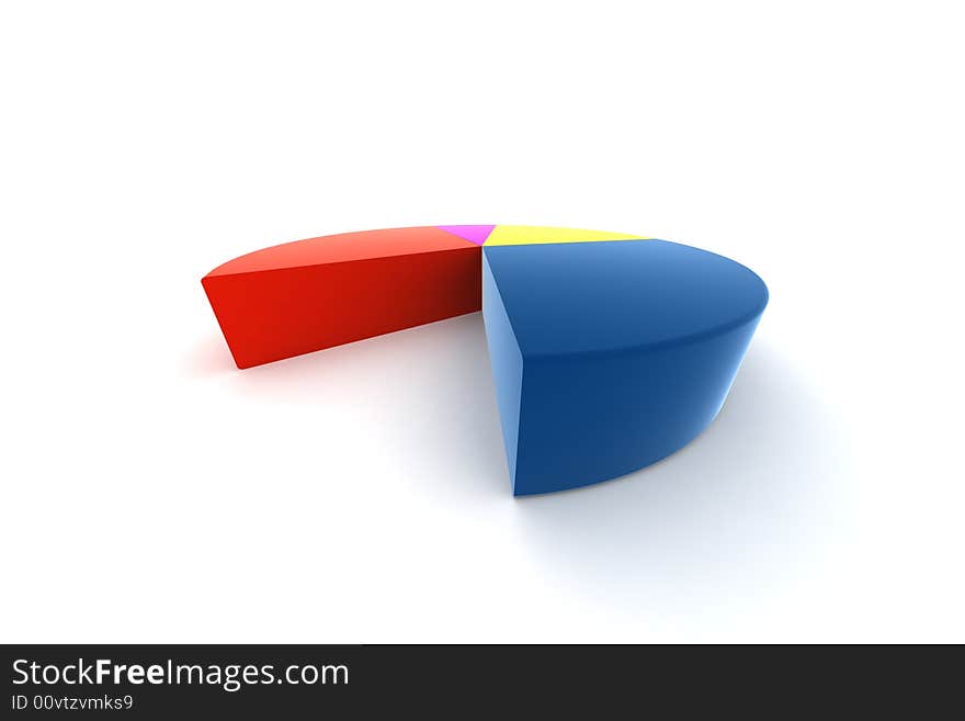 Statistics - 3d isolated multicolor diagram. Statistics - 3d isolated multicolor diagram