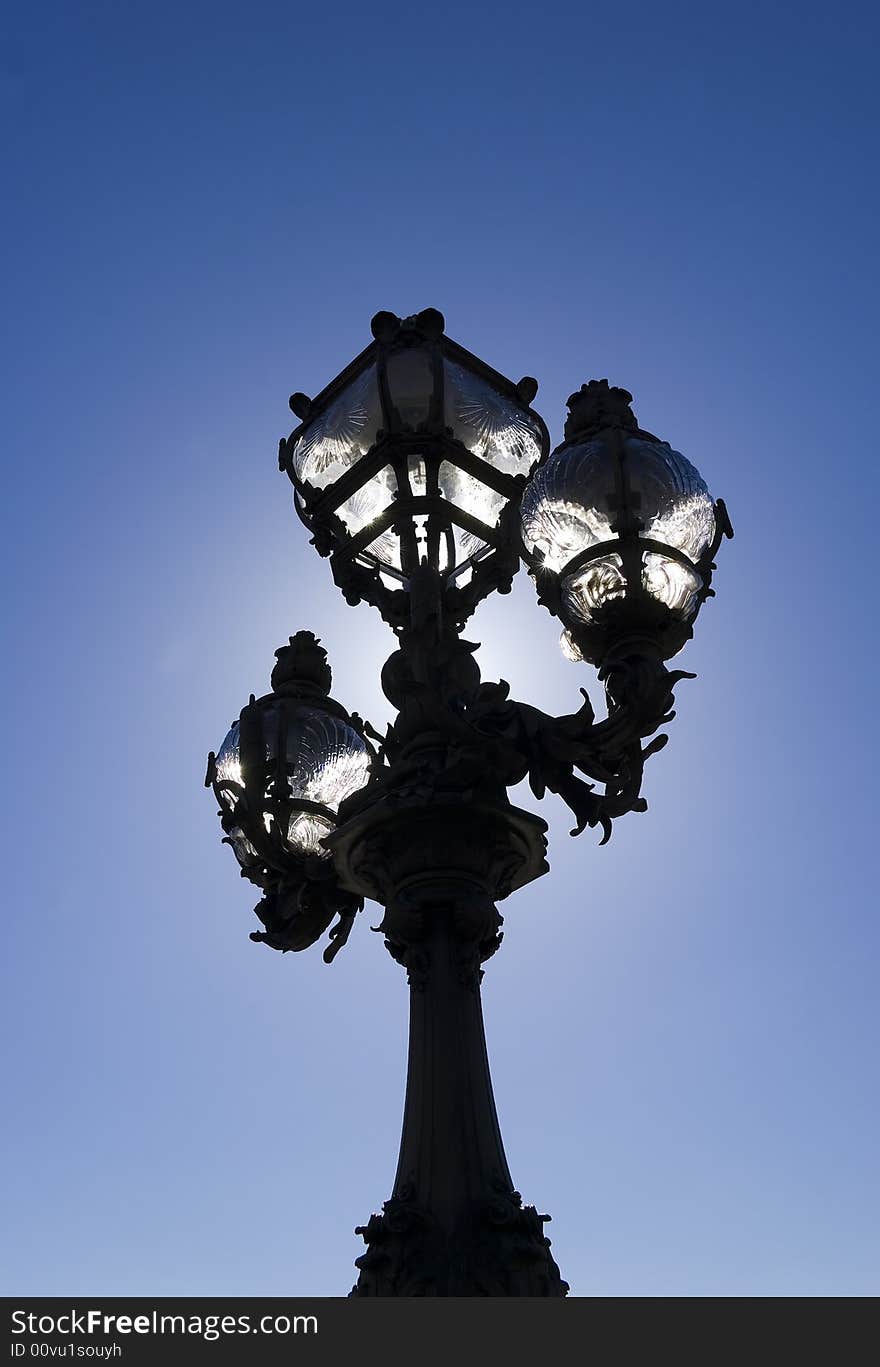 Ornate lamppost, Pont Alexandre III, Paris, France