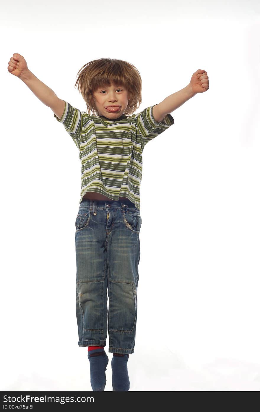 Happy boy on white background. Happy boy on white background