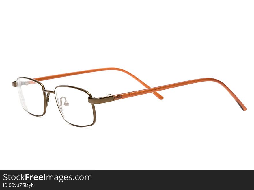 New and modern glasses on a white background