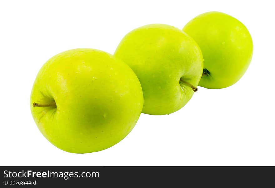 Three green apples