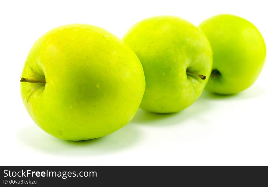 Three green apples