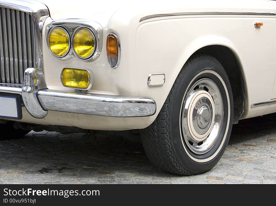 A vintage old car - detail. A vintage old car - detail