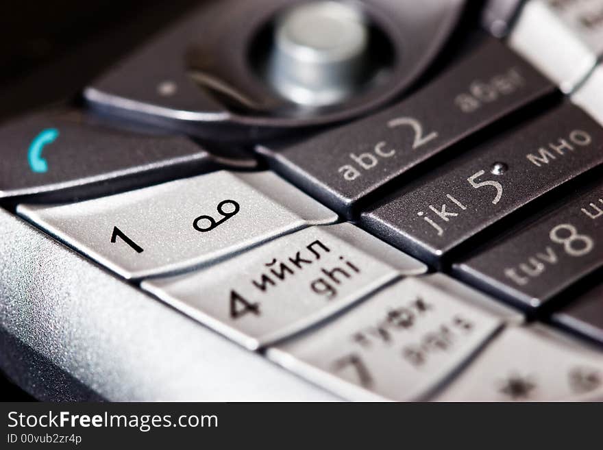 Communication series: close up of mobile phone keyboard