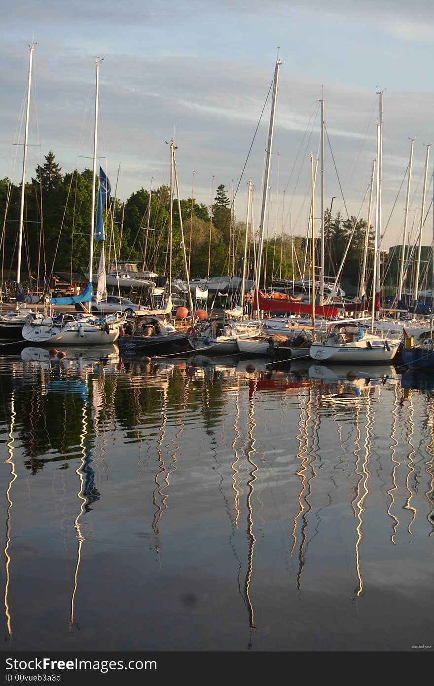 Yachts in harbor