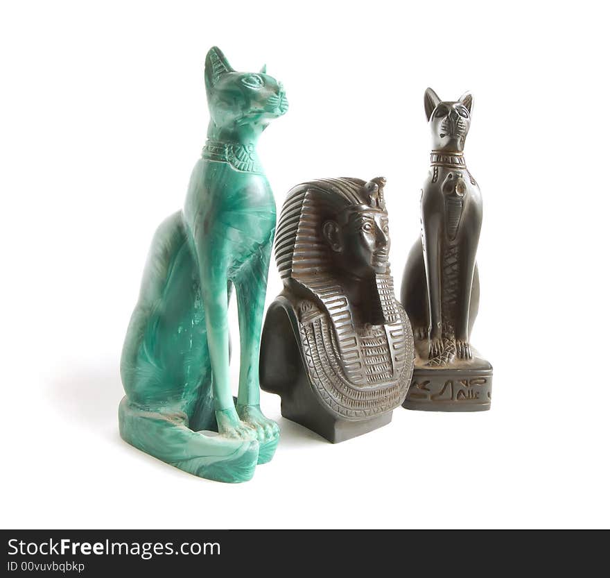 Stone Egyptian cats