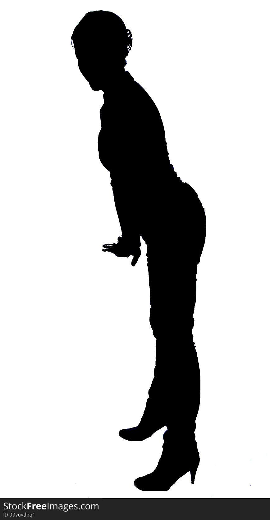 Woman with posing in the shadow