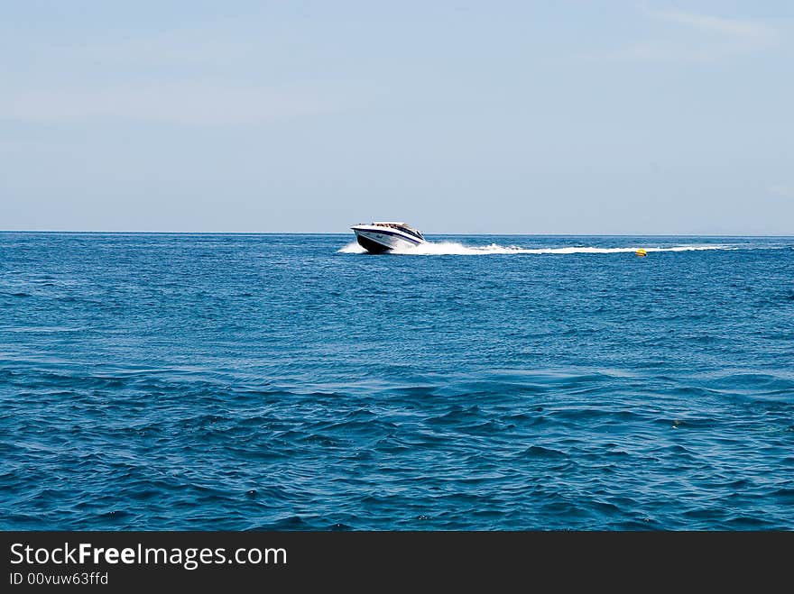 Moving speedboat