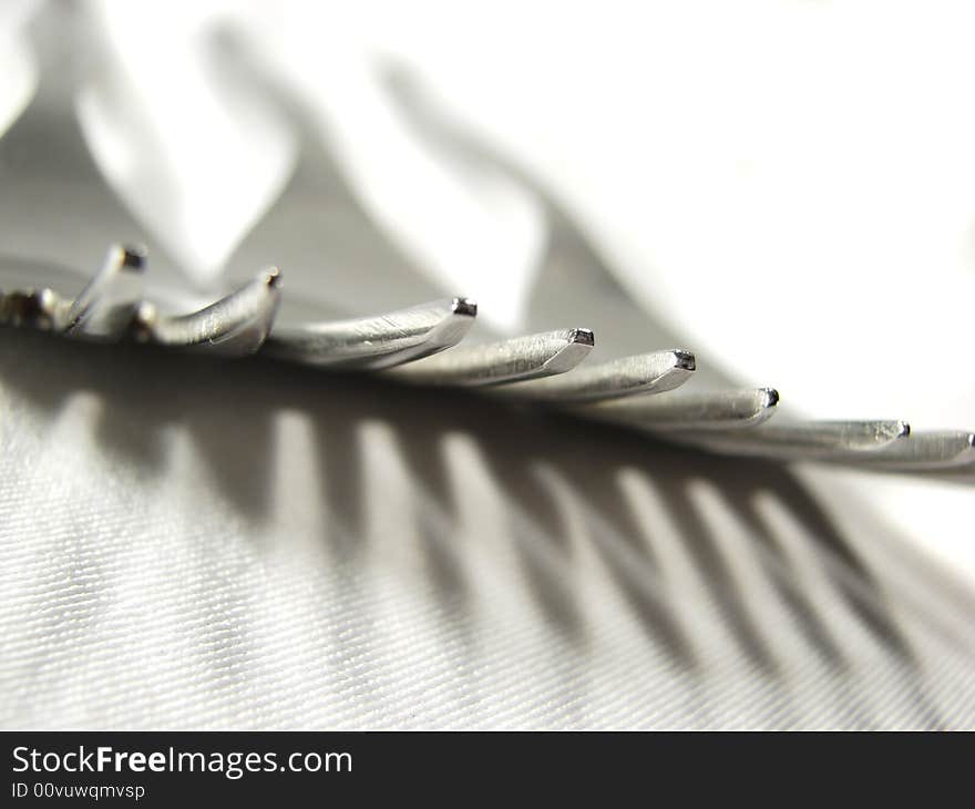 Metal silver forks isolated on white closeup. Metal silver forks isolated on white closeup