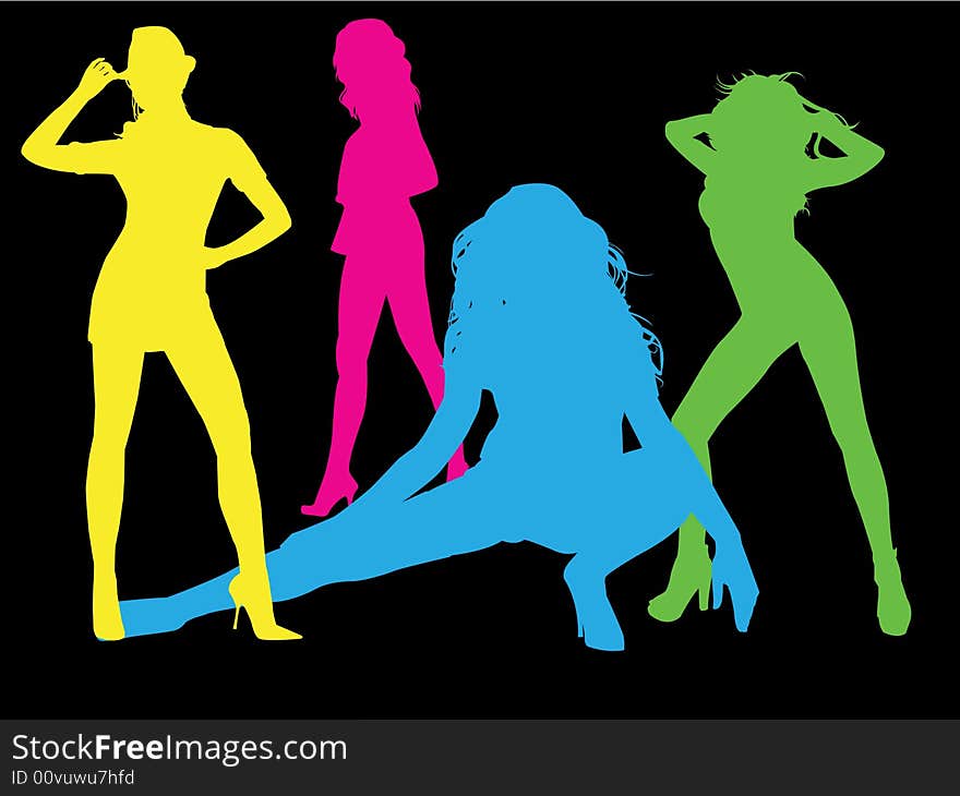 Silhouette of a women. Silhouette of a women