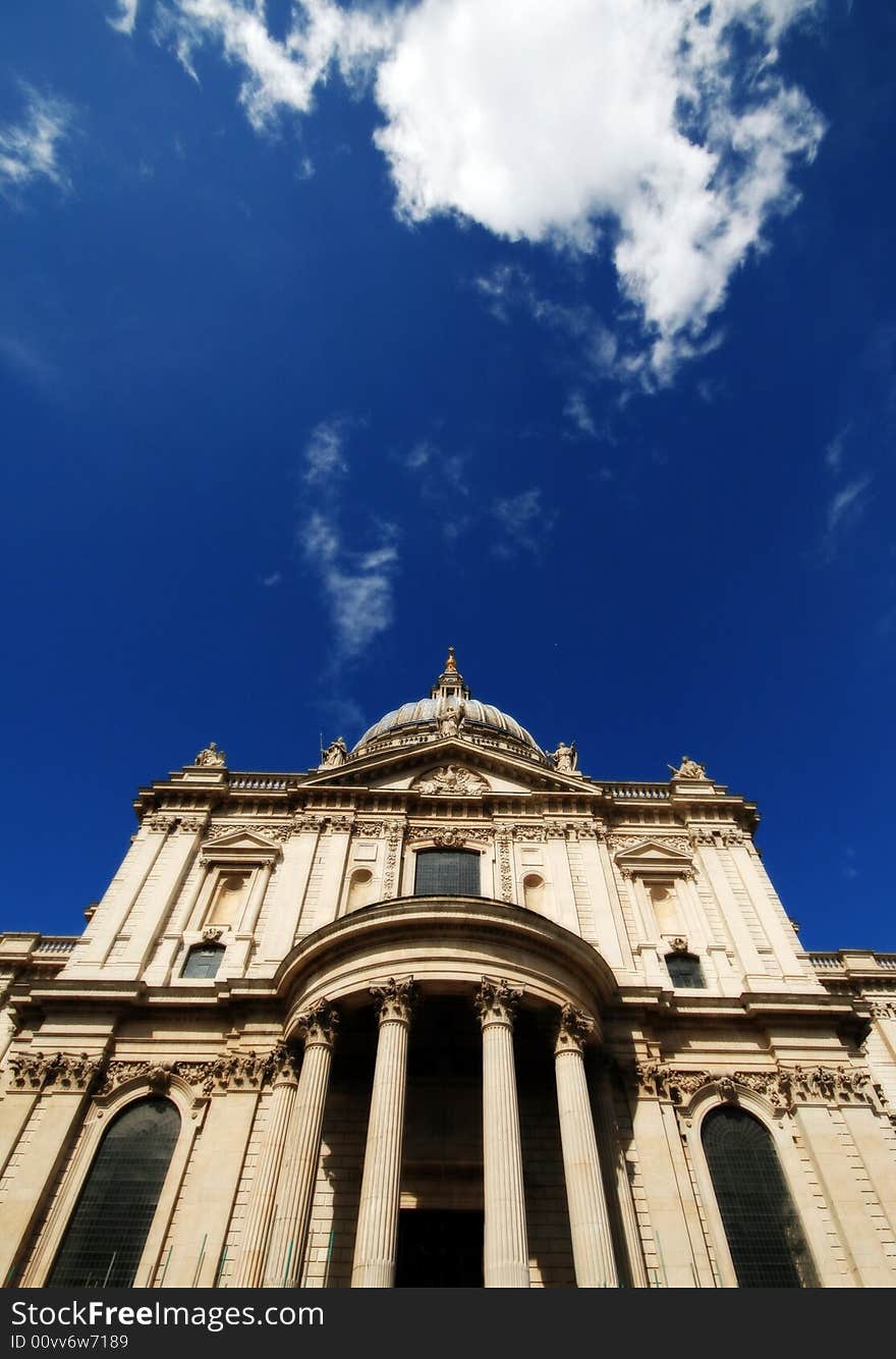 St Pauls cathedral London United Kingdom from a low angle