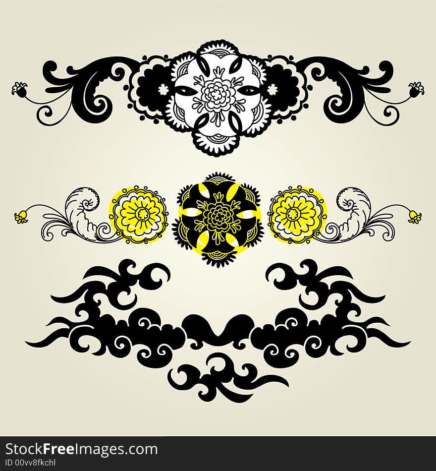 Vector ornament In flower style. Vector ornament In flower style