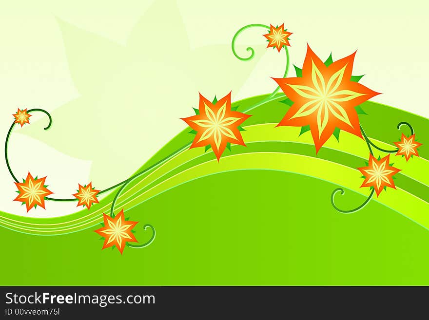 Vector illustration of abstract flowers