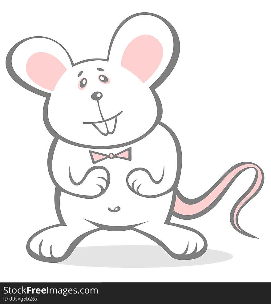 Ornate cheerful mousy isolated on a white background.