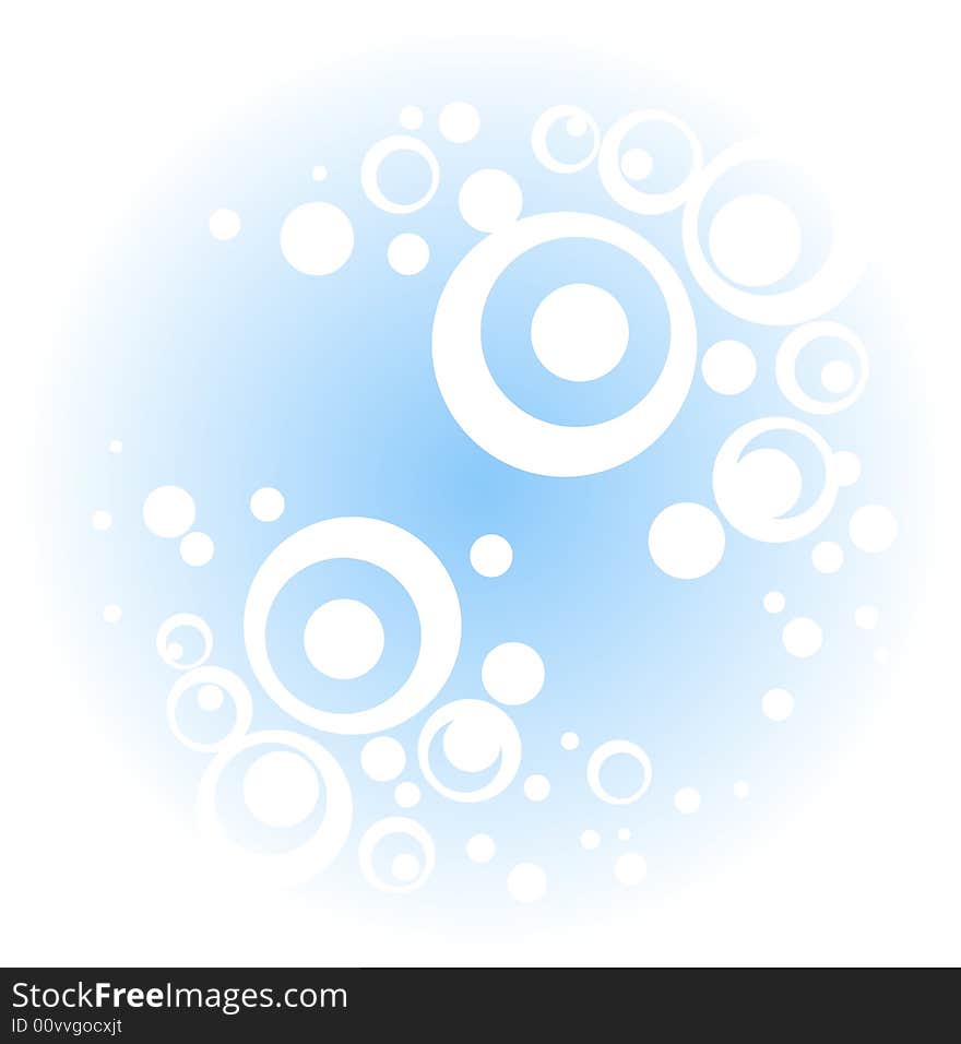 White abstract pattern isolated on a blue background.