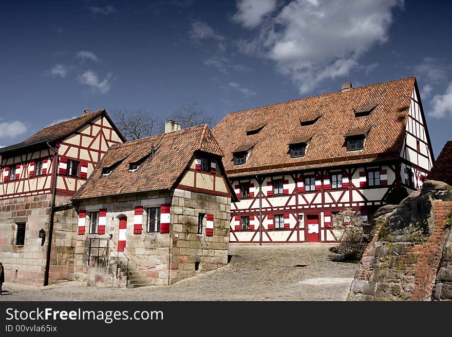 Medieval buildings of the castle area in Nuremberg, Germany