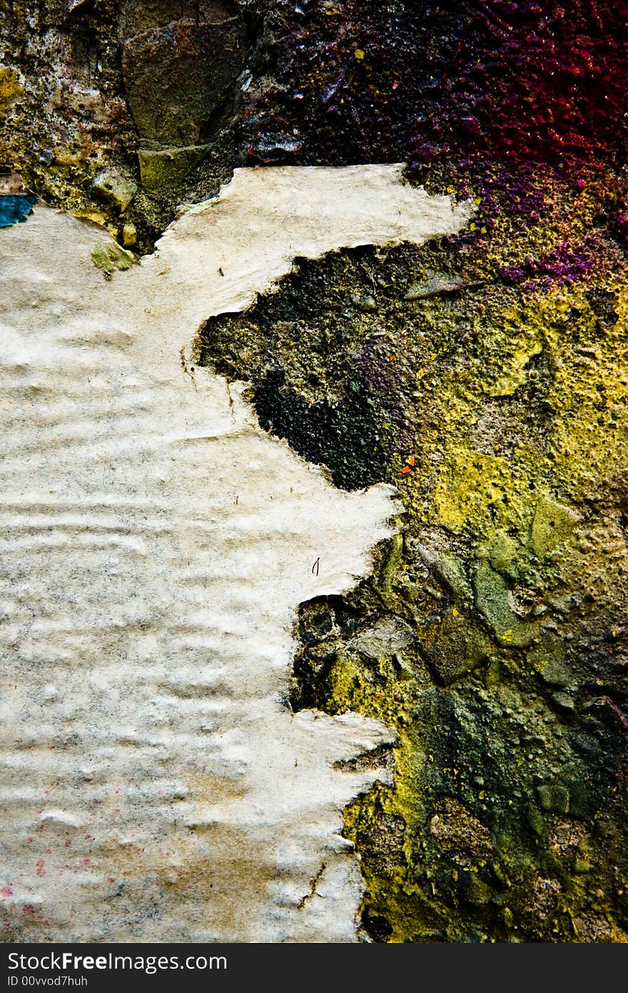 Texture of concrete with paint and paper covering part of it. Great for photo overlays. See the rest in the series as well. Texture of concrete with paint and paper covering part of it. Great for photo overlays. See the rest in the series as well.