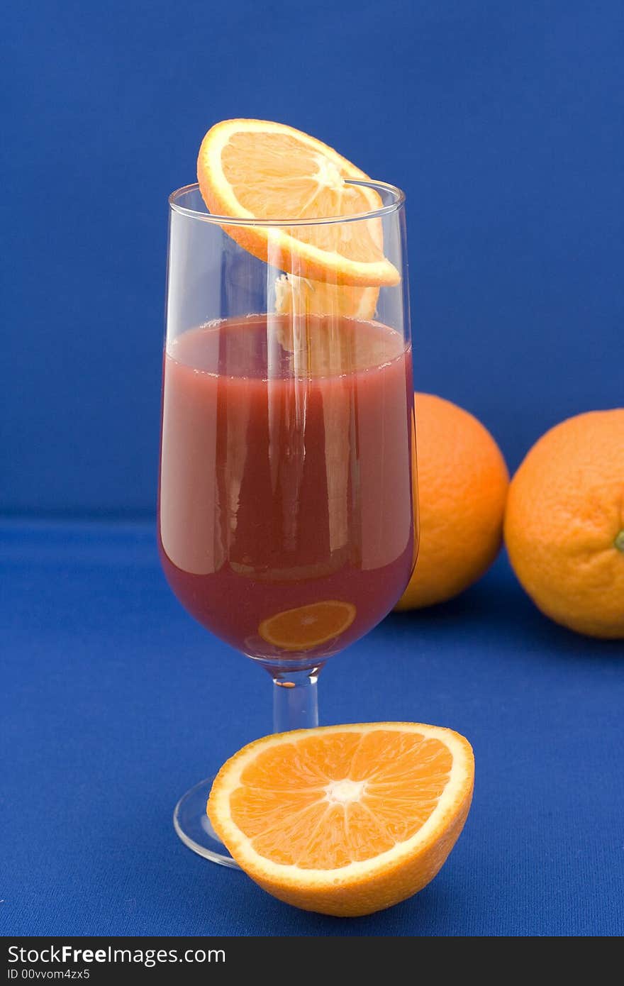 Strawberry smoothie on a blue background