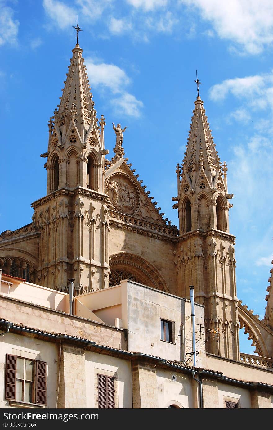 Beautiful ancient gothic Cathedral in Palma de Mallorca. Beautiful ancient gothic Cathedral in Palma de Mallorca