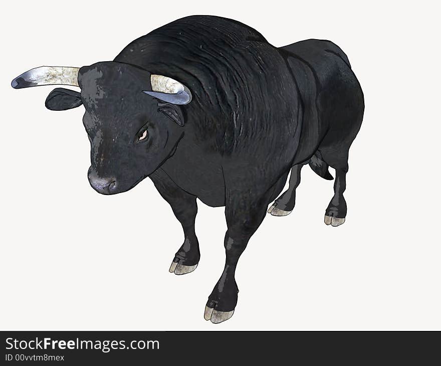 Black Cartoon Bull