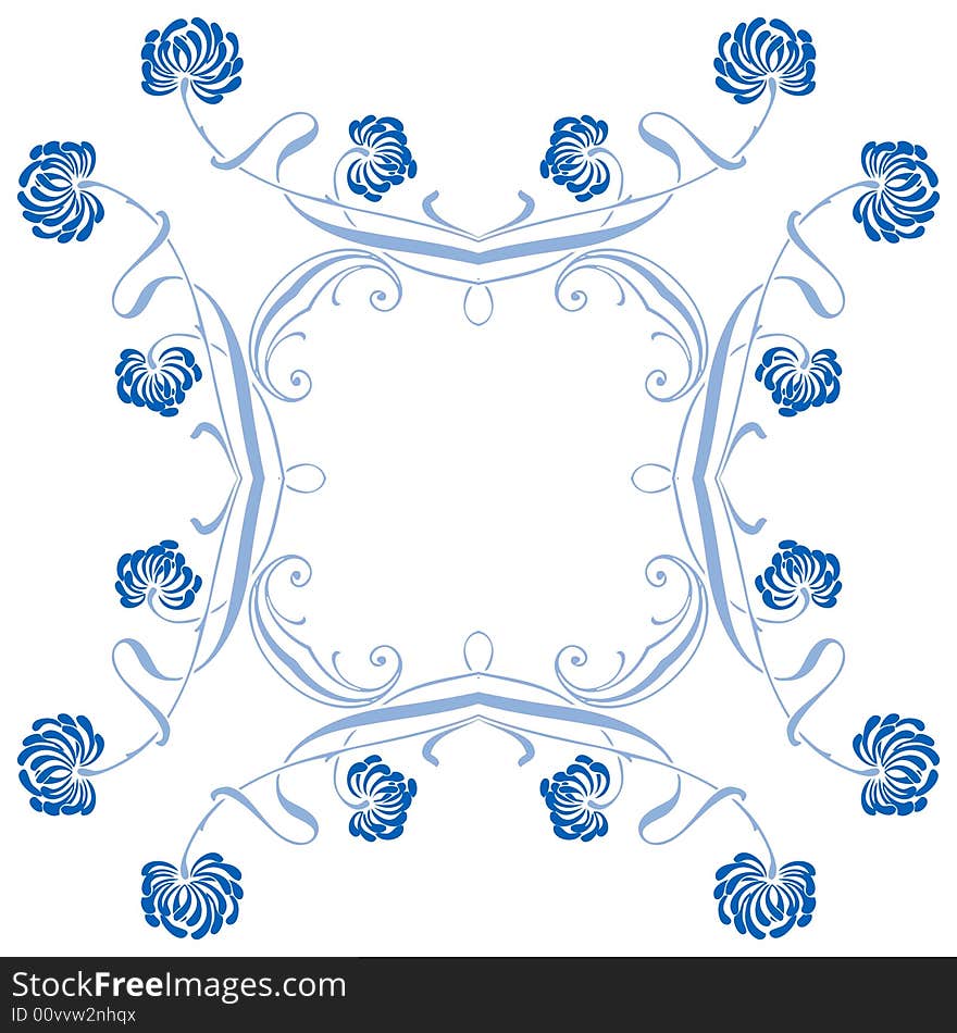 Abstract floral ornament - graphic illustration