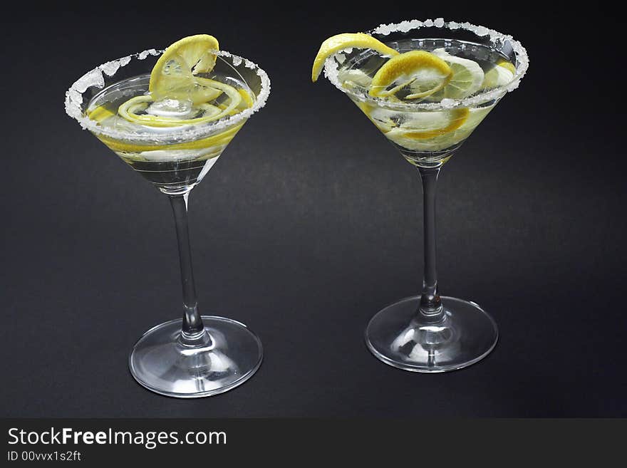 Martini With Sugar Crust, Lemon And Peels