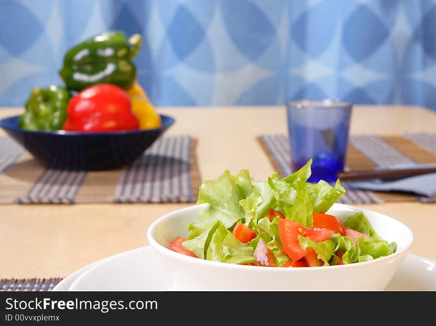 Table With Salad Bowls