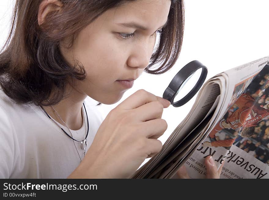 Read with magnifying glass