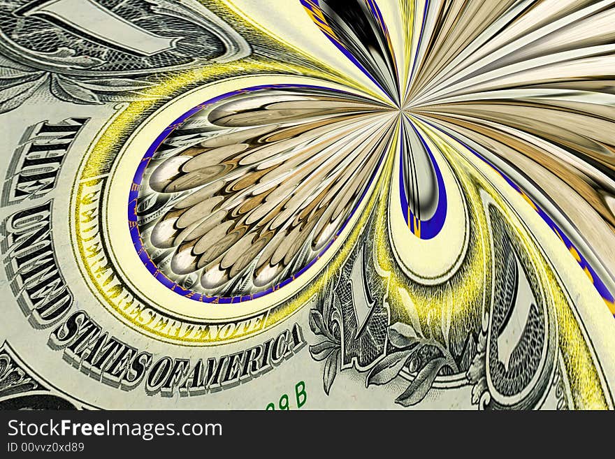 Abstract illustration with money.