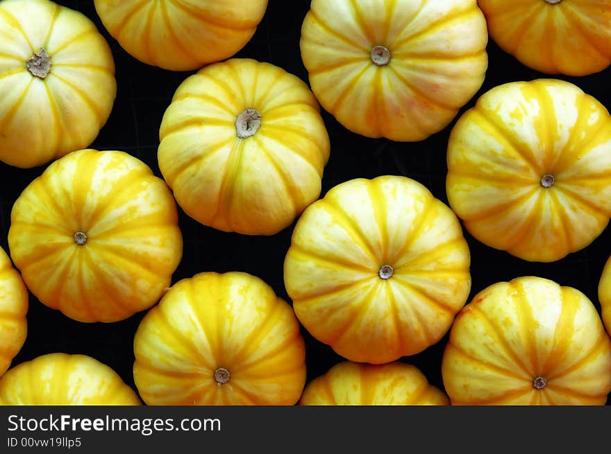 Little pumpkins with dark background