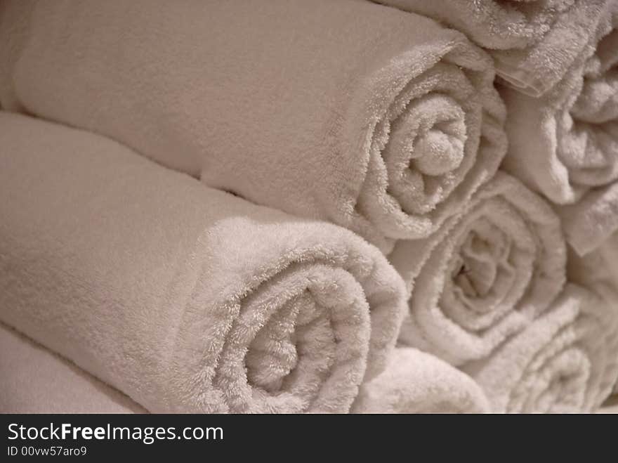 Rolled Towels In A Stack