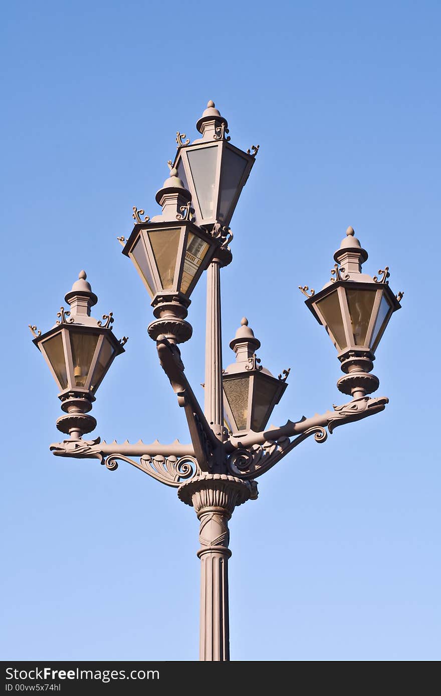 Photo of retro-style forget street lamp. Photo of retro-style forget street lamp