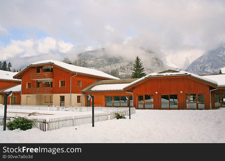 Winter alpine cottage