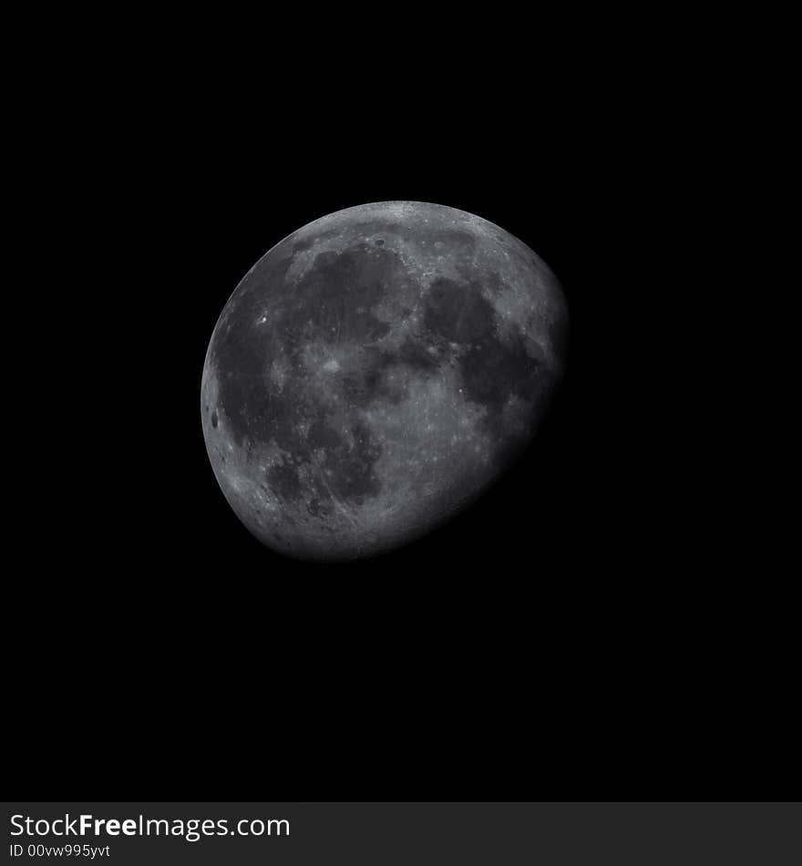 Computer generated gibbous phase moon. Computer generated gibbous phase moon