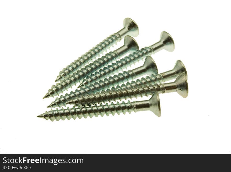 Group of nickel plated crosshead screws