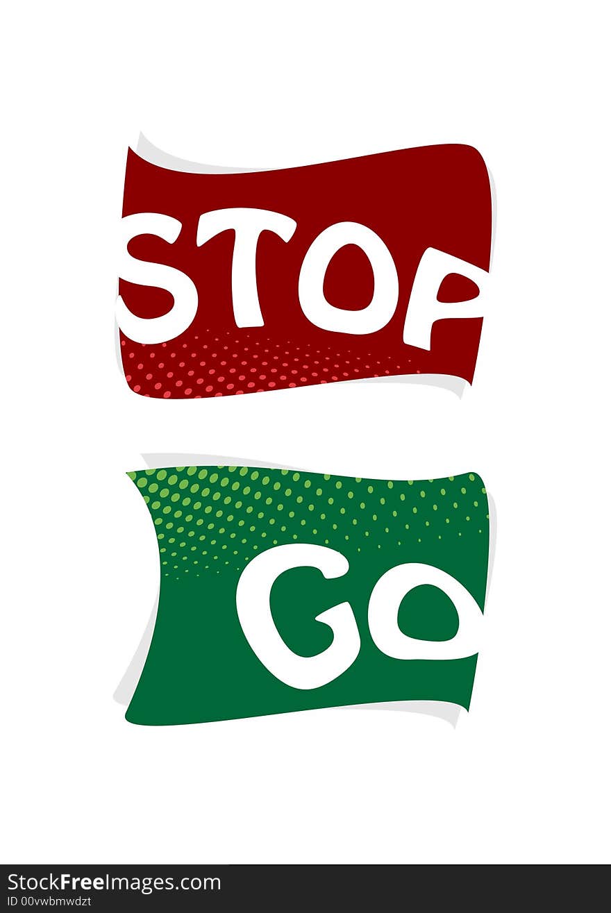 Stop and go signs. Vector