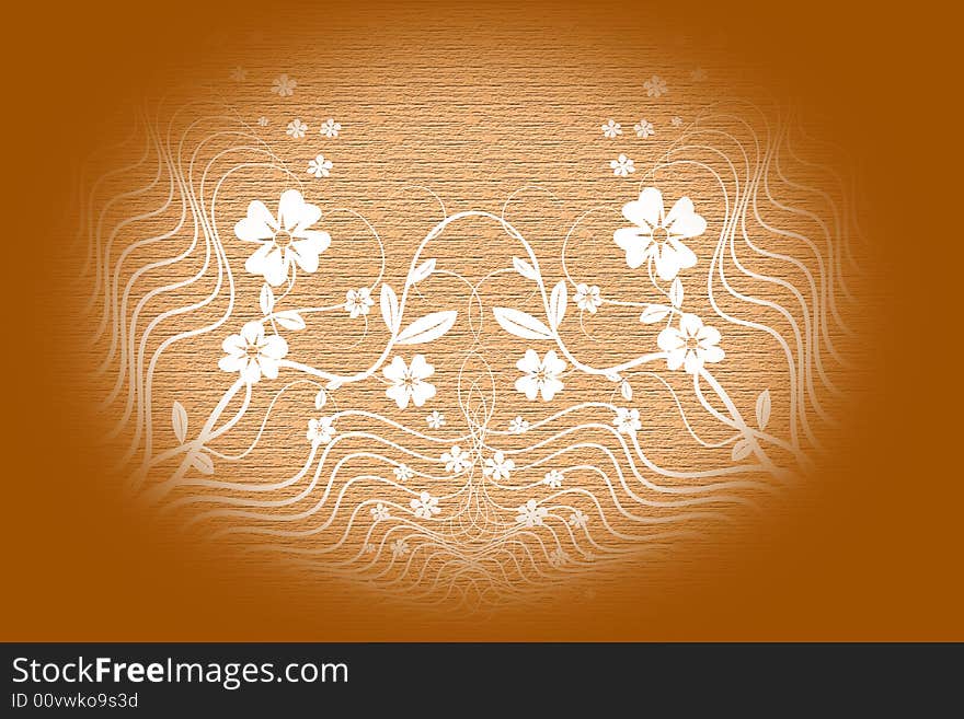 Floral designed white flowers brown colour abstract background and texture. Floral designed white flowers brown colour abstract background and texture