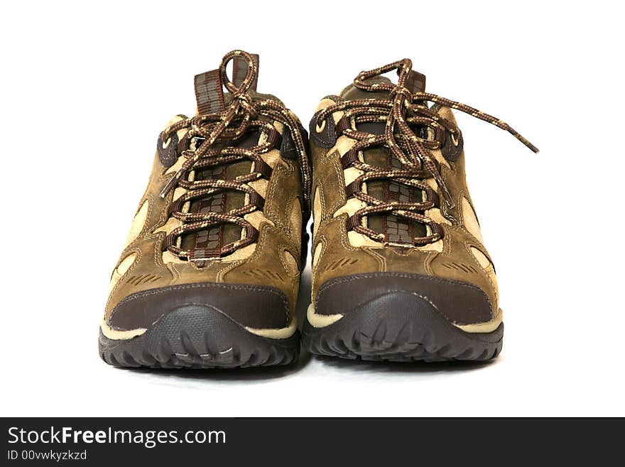 Hiking boots isolated on white background